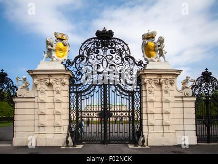 Belvedere - barocke Schlossanlage. Eingangstor Stockfoto