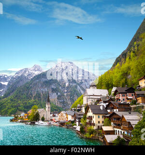 Schönen Sommer Hallstatt Alpenstadt Stockfoto
