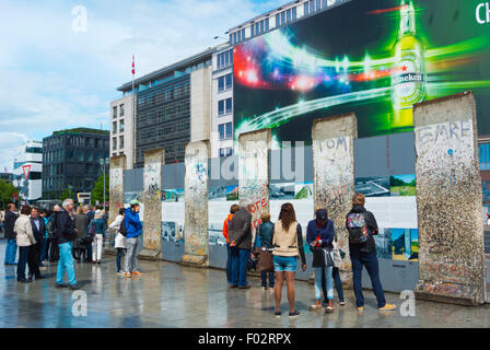 Beispiele der Berliner Mauer 1961-1989, Potsdamer Platz, Mitte, Berlin, Deutschland Stockfoto