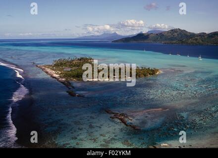 Motu Tu Koffer Insel Tahaa, Gesellschaftsinseln, Französisch-Polynesien, Überseegebiete Gebiet. Stockfoto