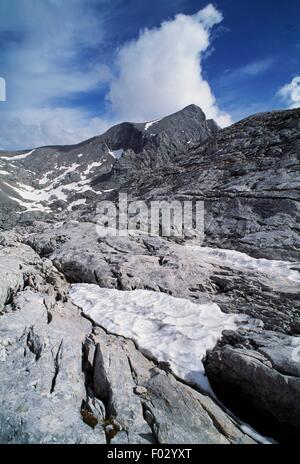 Die Gipfel der Hoher Gjaidstein, Dachstein-Gebirge, Oberösterreich (Oberoesterreich), Österreich. Stockfoto