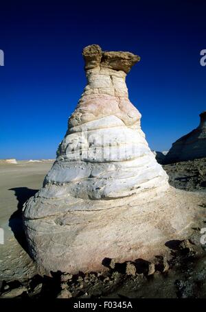 Geologische Formation, Qattara Depression, libysche Wüste, Sahara Wüste, Ägypten. Stockfoto