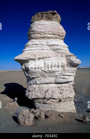 Geologische Formation, Qattara Depression, libysche Wüste, Sahara Wüste, Ägypten. Stockfoto