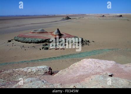 Geologische Formationen, Qattara Depression, libysche Wüste, Sahara Wüste, Ägypten. Stockfoto