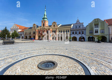 Rathaus am Hauptplatz, Melnik, Mittelböhmen, Tschechien Stockfoto