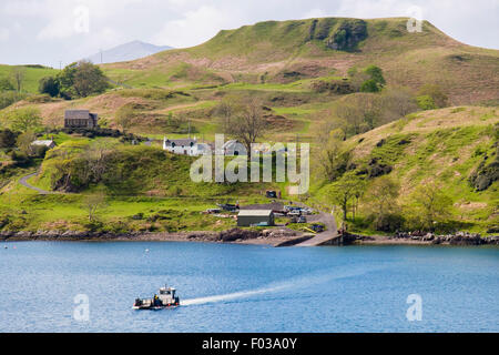 Kleine Fähre von der Insel Kerrera zum Festland über Sound Kerrera an Westküste in der Nähe von Oban, Argyll and Bute, Scotland, UK Stockfoto