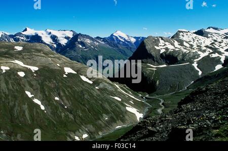 Col de Iseran (2764 m), Alpenpass, Vanoise-Nationalpark (Parc national De La Vanoise), Savoie, Frankreich. Stockfoto