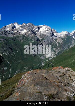 Tarentaise Belvedere, Col de Iseran, Vanoise-Nationalpark (Parc national De La Vanoise), Savoie, Frankreich. Stockfoto