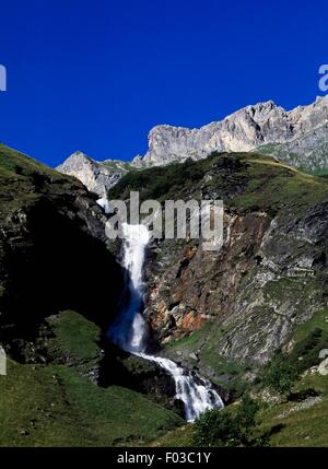 Py Wasserfall, Laisonnay d ' en Haut, Vanoise-Nationalpark (Parc national De La Vanoise), Savoie, Frankreich. Stockfoto