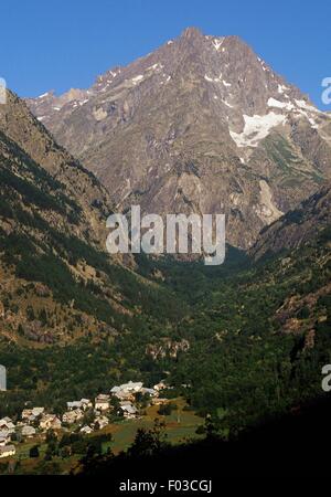 Pelvoux-massiv, Vallouise Tal, Ecrins-Nationalpark (Parc national des Ecrins), Hautes Alpes, Frankreich. Stockfoto