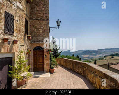 Die Wände von Pienza in der Toskana, Italien Stockfoto