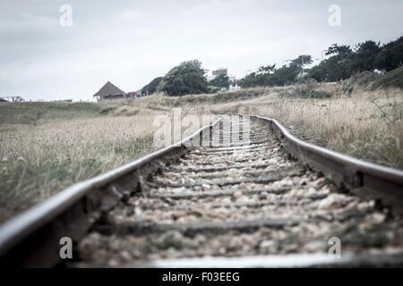 Die Schmalspur-Bahnstrecke auf Hayling Island Stockfoto