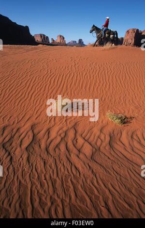 Vereinigte Staaten von Amerika, Arizona/Utah, Monument Valley, Gips Creek und Spearhead Mesa Stockfoto