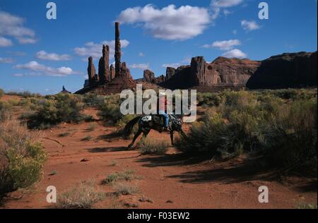 Vereinigte Staaten von Amerika, Arizona/Utah, Monument Valley, Totempfahl Stockfoto