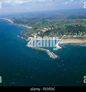 Luftaufnahme von Porto Palo di Menfi - Region Provinz Agrigento, Sizilien, Italien Stockfoto