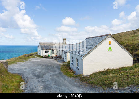 Tintagel Jugendherberge gesehen von der South West Coast Path, Tintagel Cornwall UK Stockfoto