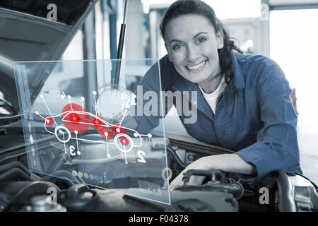 Zusammengesetztes Bild der Auto-Schnittstelle Stockfoto