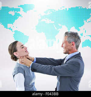 Zusammengesetztes Bild des Business Teams kämpfen Stockfoto