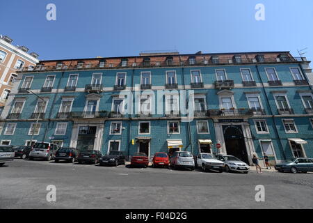 Schöne Gebäude im alten Teil von Lissabon, Portugal. Stockfoto