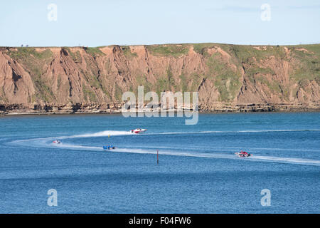 P1 Superstock Powerboat Racing besuchen Filey Bay, North Yorkshire. Stockfoto