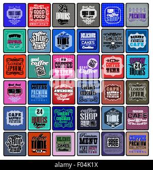 Kaffee-Etiketten und Elemente Stock Vektor