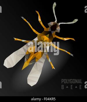 Biene auf dem weißen isoliert Stock Vektor