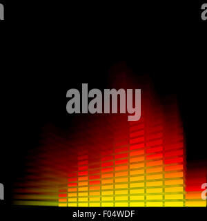 Digitaler Equalizer in glühenden Bewegung Stockfoto