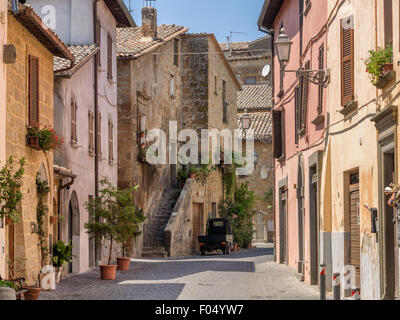 Gassen in Orvieto in Umbrien, Italien Stockfoto