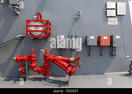 Kriegsschiff - Hydrant, Japan Maritime Self-Defense Force Stockfoto