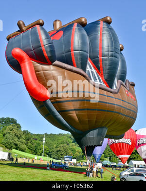 Ashton Gericht, Bristol, UK. 7. August 2015. Neue Piratenschiff Heißluftballon gesehen bei Bristol International Balloon Fiesta, Ashton Gericht, Bristol, UK Credit: Jules Annan/Alamy Live News Stockfoto