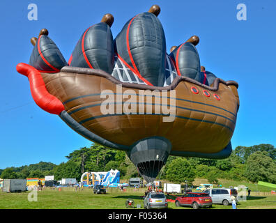 Ashton Gericht, Bristol, UK. 7. August 2015. Neue Piratenschiff Heißluftballon gesehen bei Bristol International Balloon Fiesta, Ashton Gericht, Bristol, UK Credit: Jules Annan/Alamy Live News Stockfoto