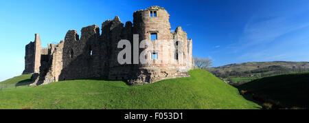 Die Ruinen der Burg Brough, Brough Castle Dorf, Grafschaft Cumbria, England, UK. Stockfoto