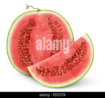Wassermelone isoliert auf weiss Stockfoto