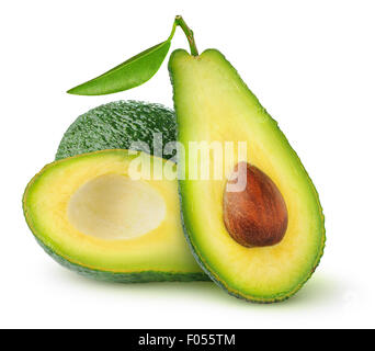 Avocado, isoliert auf weiss Stockfoto
