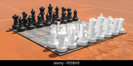 Großen Freiluft-Schachspiel auf dem Brett. Stockfoto