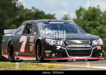 Watkins Glen, New York, USA. 7. August 2015. NASCAR Sprint Cup Series Treiber Alex Bowman #7 während des Trainings für die NASCAR Sprint Cup Series Cheez-It 355 in The Glen in Watkins Glen International in Watkins Glen, New York. Rich Barnes/CSM/Alamy Live-Nachrichten Stockfoto