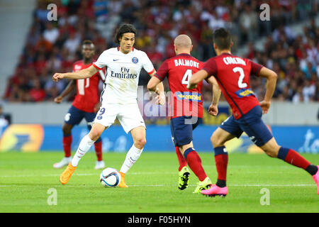 Lille, Frankreich. 7. August 2015. Französischen Liga 1 Fußball. Lille gegen Paris Saint-Germain. Edinson Cavani (PSG) Credit: Aktion Plus Sport/Alamy Live-Nachrichten Stockfoto