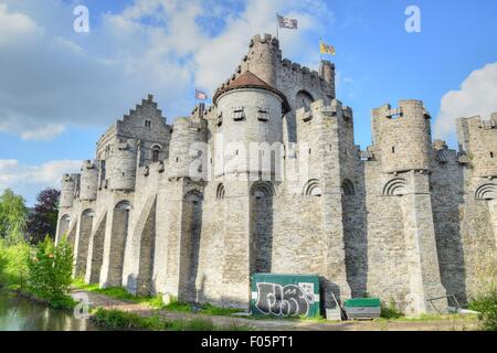 Die Burg Gravensteen in Gent, Belgien. Stockfoto