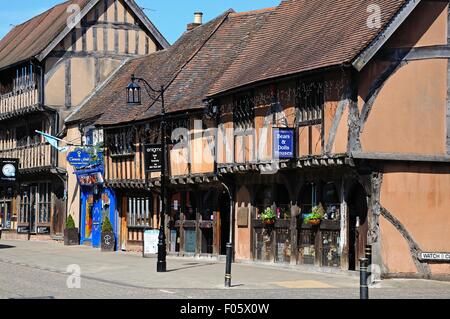 Altes Fachwerk Gebäude entlang Spon Straße, Coventry, West Midlands, England, Vereinigtes Königreich, West-Europa. Stockfoto