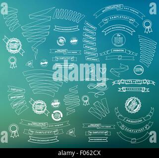 Mega-Set von Retro-thin line Stock Vektor