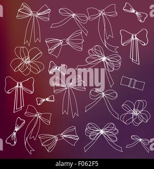 Schwarz / weiß Silhouette Bild Bogen Gruppe Stock Vektor