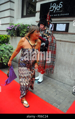 London, UK, 09.01.2014 Hilary Alexander besucht die schottischen Fashion Awards 2014 um 8 Northumberland im Londoner West End. Stockfoto