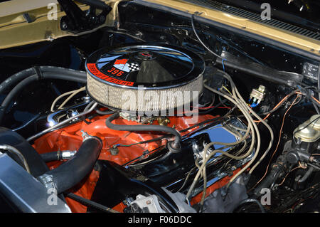 Ein Chevrolet 396cid Motor bei einer lokalen Autoshow gezeigt. Stockfoto