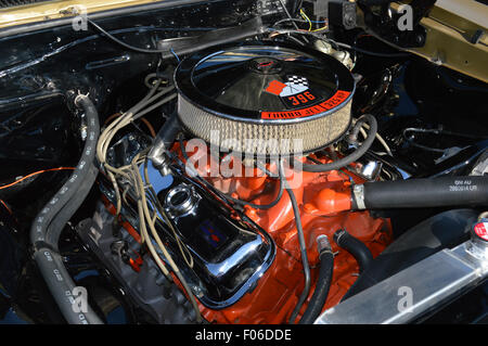 Ein Chevrolet 396cid Motor bei einer lokalen Autoshow gezeigt. Stockfoto