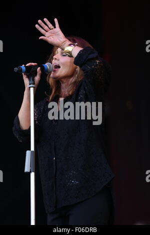 Macclesfield, Cheshire, UK. 8. August 2015. Belinda Carlise tritt am Rücklauf Festival Nord. Bildnachweis: Simon Newbury/Alamy Live-Nachrichten Stockfoto