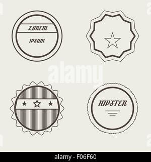 Vektor-Set Retro-Briefmarken und Abzeichen. Vintage Farbe. Stock Vektor