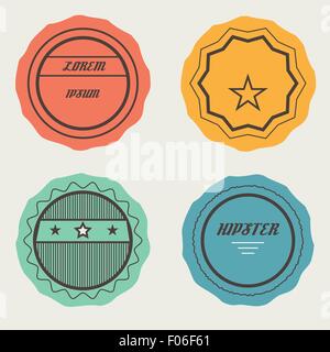 Vektor-Set Retro-Briefmarken und Abzeichen Stock Vektor