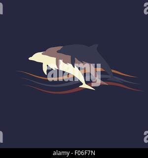 Dolphins Silhouette logo Stock Vektor