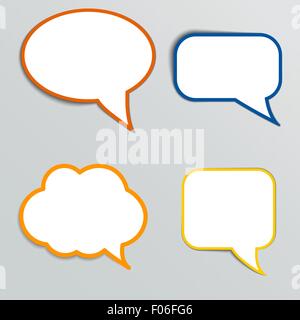 Aufkleber in Form von Sprechblasen. Stock Vektor
