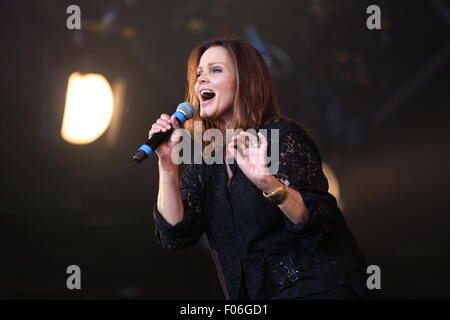 Macclesfield, Cheshire, UK. 8. August 2015. Belinda Carlise tritt am Rücklauf Festival Nord. Bildnachweis: Simon Newbury/Alamy Live-Nachrichten Stockfoto